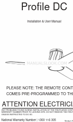 Aero Profile DC Manual de instalação e do utilizador