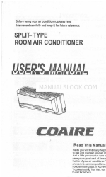 Coaire Split-Type Room Air Conditioner Podręcznik użytkownika