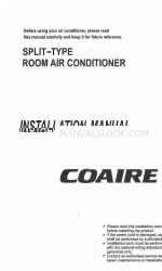 Coaire Split-Type Room Air Conditioner Instrukcja instalacji