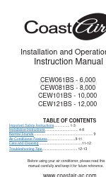 Coast-Air CEW061BS Kurulum ve Çalıştırma Talimat Kılavuzu