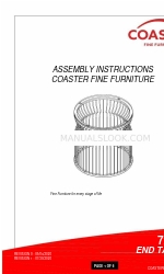 Coaster 021032559496 조립 지침 매뉴얼