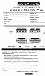 American Range CUISINE ARR-530 Gebruiks-, onderhouds- en installatiehandleiding