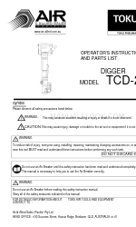 Air & Allied Sales TOKU DIGGER TCD-20 운영자 지침 매뉴얼