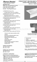 American Standard 2396.202 IBS Specification Sheet