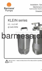 Barmesa Pumps 2KLEIN-101 Manuel d'installation, d'utilisation et d'entretien