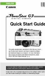 Canon 8120A001 - PowerShot G3 Digital Camera Hızlı Başlangıç Kılavuzu