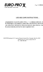 Euro-Pro EP485 Use And Care Instructions Manual