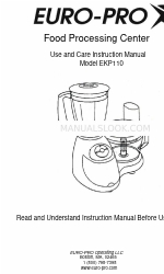 Euro-Pro EKP110 Use And Care Instruction Manual