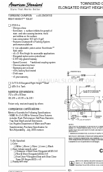 American Standard Townsend Champion 4 Elongated Right Height Toilet 2733.014 Merkmale und Abmessungen