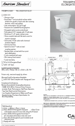 American Standard Triumph Cadet 3 Elongated Toilet 2491.016 Specification Sheet