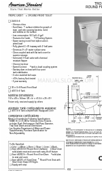 American Standard Tropic Cadet 3 Round Front Toilet 2455.016 特長と寸法