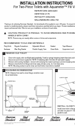 American Standard Two-Piece Toilets With Aquameter Fill Valve 2264.702 Einbauanleitung