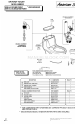 American Standard 738899-0020A Ficha de especificações