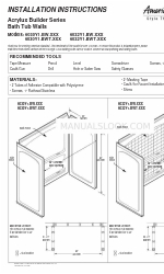 American Standard Acrylux Builder Series Bath Tub Walls 6030Y1.BW.XXX Instruções de instalação