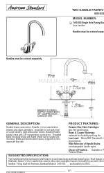 American Standard Amarilis Two-Handle Pantry/Bar Faucet 719.000 Arkusz specyfikacji