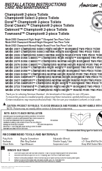 American Standard Champion 4 2002 Manual de instruções de instalação