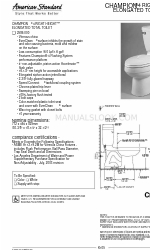 American Standard Champion 4 Right Height Elongated Total Toilet 2586.000 Ficha de especificações