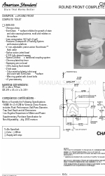 American Standard Champion 4 Round Front Complete Toilet 2585.000 Ficha de especificações