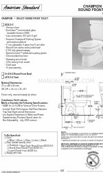 American Standard Champion Select Round Front Toilet 2035.212 Ficha de especificações