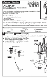 American Standard Claridge Centerset Lavatory Faucet 6054.XXX Manual de instruções de instalação