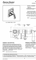 American Standard Diverter Valve Trim T555.430 Specificatieblad