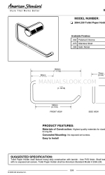 American Standard ONE 7005.018 Розміри