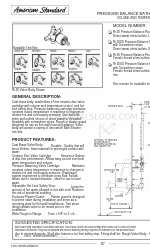 American Standard Pressure Balance Bath/Shower Fitting R125 Технічна специфікація