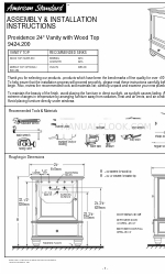 American Standard Providence 9424.200 Инструкции по сборке и установке