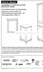 American Standard Providence 9431.100 Инструкции по сборке и установке