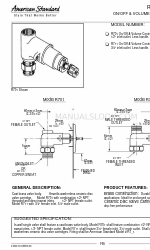 American Standard R711 Технічна специфікація