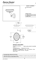 American Standard Soap Dish 6750 Lembar Spesifikasi
