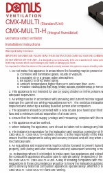 Domus Ventilation CMX-MULTI-H Handleiding voor installatie-instructies