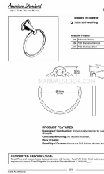 American Standard Towel Ring 7005.190 Dimensi