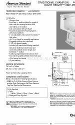 American Standard Traditional Champion 4 2034.004 Ficha de especificações