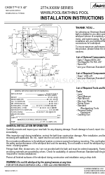 American Standard Cadet Whirlpool /Bathing Pool 2774.XXXW Einbauanleitung