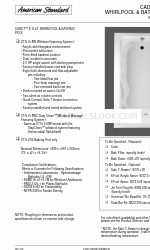 American Standard Cadet Whirlpool and Bathing Pool 2774.002 Hoja de especificaciones