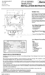 American Standard Ellisse Elite 2711E Series Kurulum Talimatları