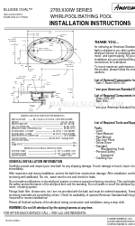 American Standard Ellisse Oval Bathtub 2709.XXXW Instruções de instalação
