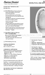 American Standard Ellisse Oval Whirlpool and Bathing Pool 2709.002 사양