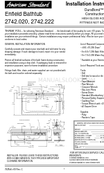 American Standard Enfield Bathtub 2742.020 설치 지침 매뉴얼