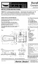 American Standard Reminiscence  Soaking Bath Tub 2908.178 Kurulum Talimatları