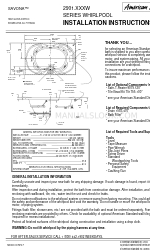 American Standard Savona 2901.XXXW Series Инструкции по установке