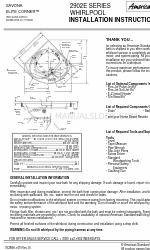 American Standard Savona Elite Corner Whirlpool 2902E Istruzioni per l'installazione