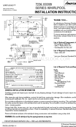 American Standard Virtuoso Whirlpool 7236.XXXW 설치 지침