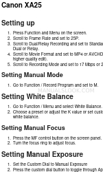 Canon XA25 Quick Start Manual