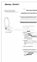 American Standard EB-FB110SW Kurulum ve Kullanım Kılavuzu
