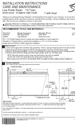 American Standard Low Profile Studio S Toilet Elongated Right Height with Seat 2548A Installation Instructions Care And Maintenance