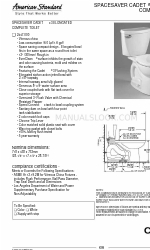 American Standard Right Height Elongated Toilet Triumph Cadet 3 Specification Sheet