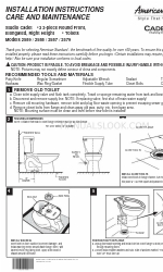 American Standard Studio Cadet 3 2579 Installation Instructions Care And Maintenance