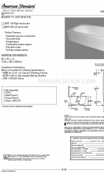 American Standard Belmor 5' Cast Iron Tub 2697.102 Caractéristiques et dimensions